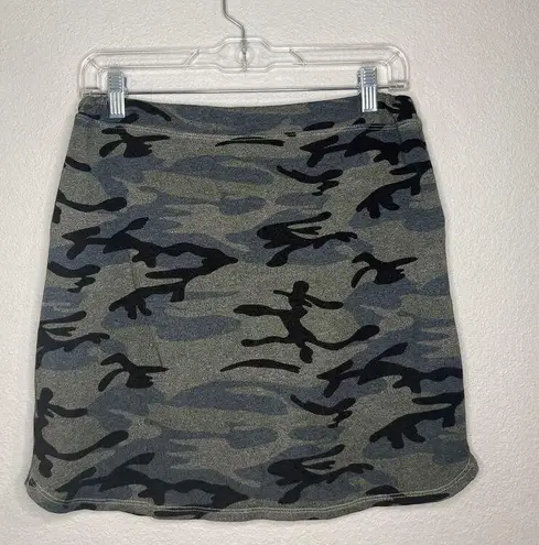 Sundry camouflage stretch pull on drawstring mini skirt super soft S