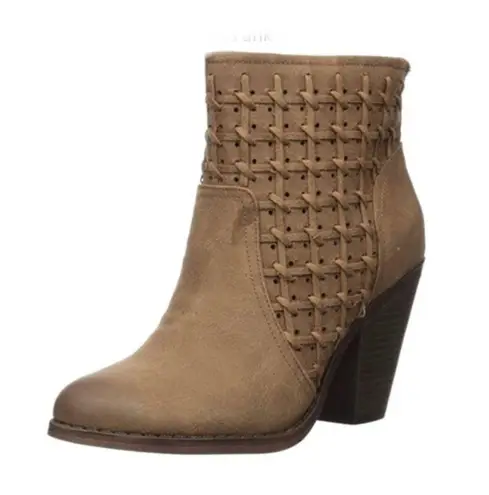 Fergalicious Ankle Boots Worthy Sand Brown Leather Booties Size 12M New in Box