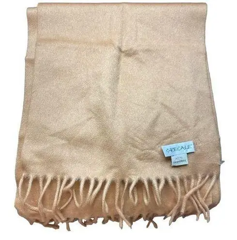 NEW Grecale 100% Pure Cashmere Scarf Tan Camel Fringe Winter Fall Unisex Knit