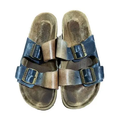 Naot Santa Barbara Colorblock slide on sandals sz 7.5 Blue