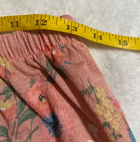 Shosho Mini Skirt Pink Floral Pull On Elastic Waist