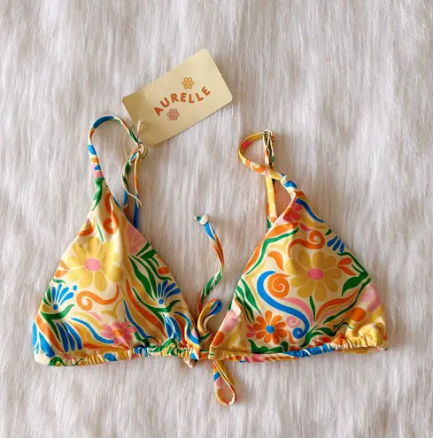 Aurelle Swim NWT Marseille Tie Front Bikini Top
