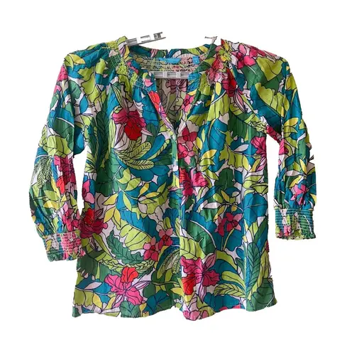 Tori Richard Honolulu women floral top blouse Size S