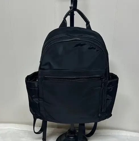 Black Medium Nylon Backpack with Padded Straps