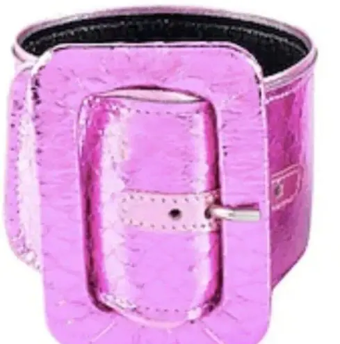 The Attico pair of Faux leather bracelets pink