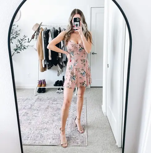 Reformation Light Pink Floral Mini Dress
