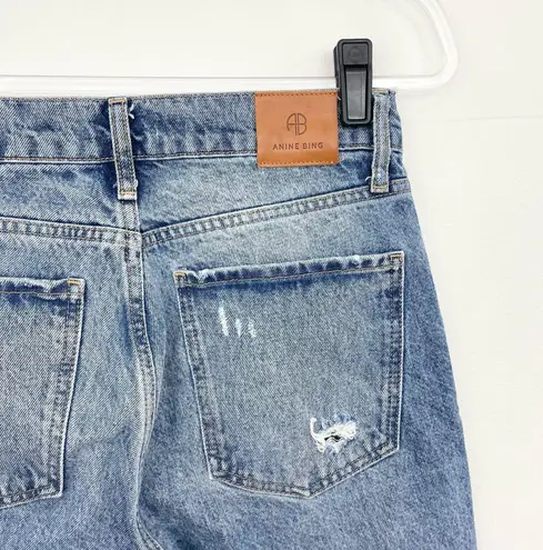 ANINE BING Lara Ripped Frayed Hem Kick Flare Jeans