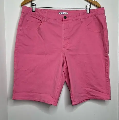 Riders By Lee  Pink Denim Jean Shorts Mid Rise Bermuda Length Women’s Size 18 M