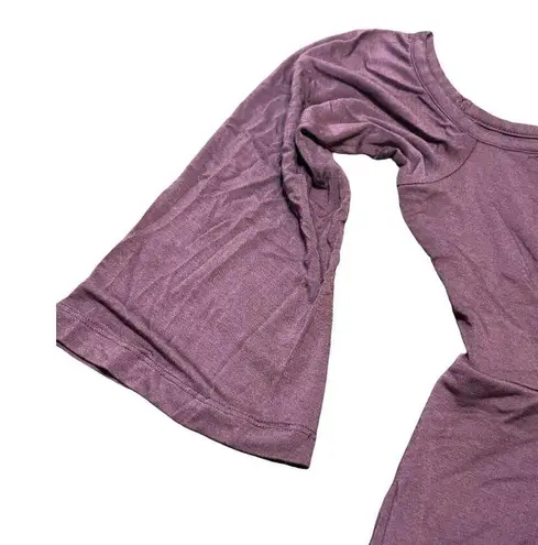 Soma Y Neck Dress Cold Shoulder Short Merlot Jersey Knit Pockets Size Small