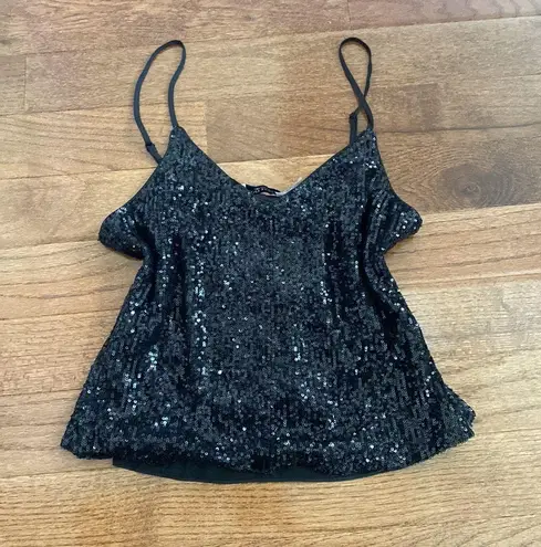Ramy Brook NWOT black sequin julienne camisole tank top