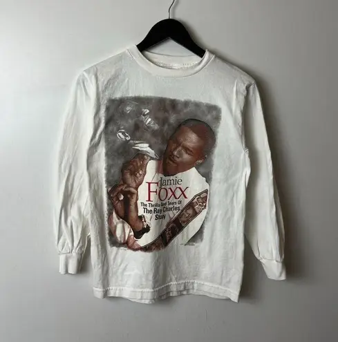 Vintage Y2K Jamie Foxx Ray Charles Story Movie Tee T Shirt White Small S Film