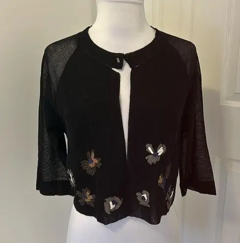 Cividini Black Hand Painted Crop Cardigan Size undefined