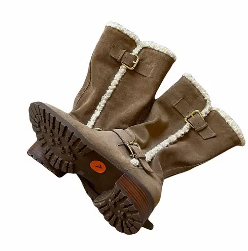 Sole Society NEW JACOBA BOOT FAUX FUR LINED Leather Suede