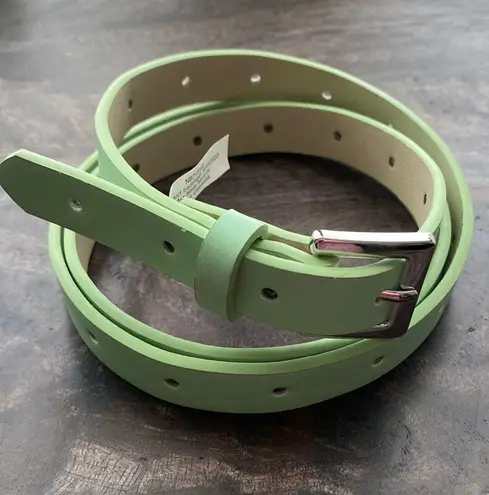 Old Navy Lime green neon skinny belt new size large/extra large vegan leather retro