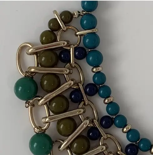 Fabulous Statement Chunky Fashion Necklace Earrings Set Bib Green Boho