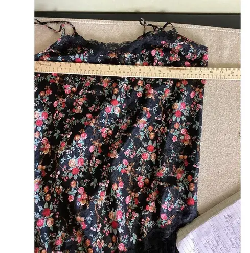 Keyloun Women Vintage Nightgown Sz. Med (runs Small) Floral Teddy w lace hem EUC