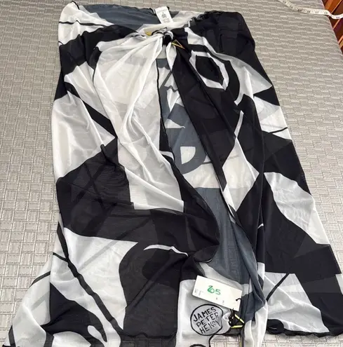 Swiminista x James Peter Henry Abstract Black White Sheer Sarong Cover