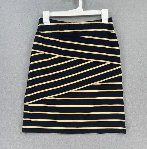 J. McLaughlin  Skirt Womens XS Black Nicola Catalina Cloth Striped Pull On Layered