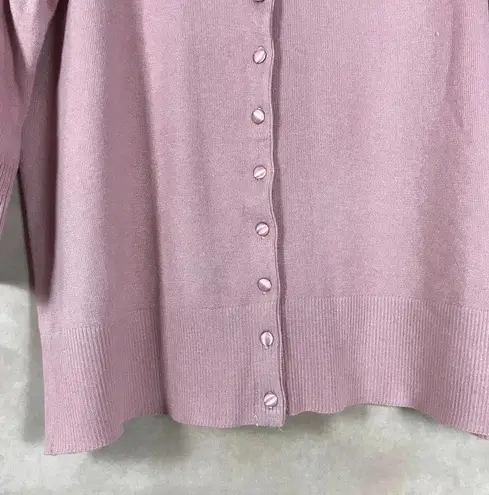 GRACE Plus Size Knit 3/4 Sleeve Cardigan, Misty Rose, 0X Pink