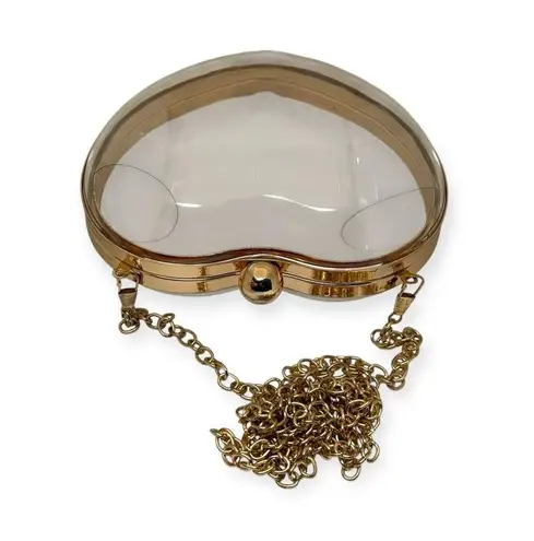 SOTM ❤︎︎ Heart Shaped Clear Acrylic Evening Clutch Bag ❤︎︎ Gold Chain Strap ❤︎︎