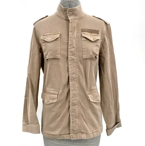 ANINE BING Army Cargo Jacket Khaki Sand Neutral Tan Grunge Edgy Fierce Size S