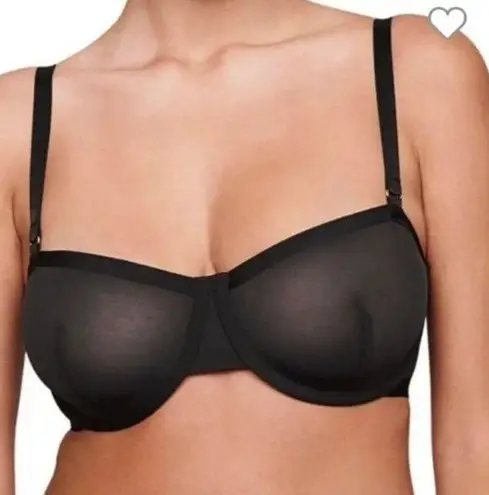 CUUP The Balconette Mesh Bra Size 30B Black Underwire Sheer NEW