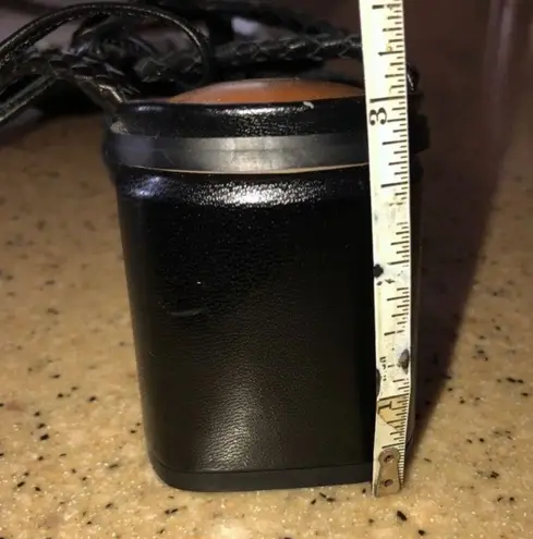 H by Halston 7.5 Halston Piper Strappy Block Chunky Sandal Heels Black Leather Braided