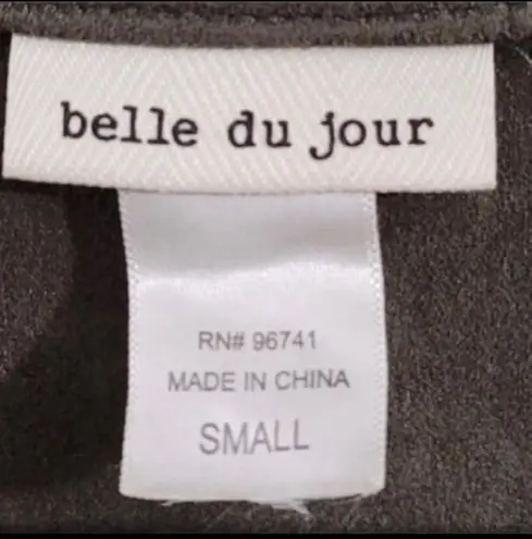 belle du jour Olive Green Faux Suede Vest, Sz Juniors Small
