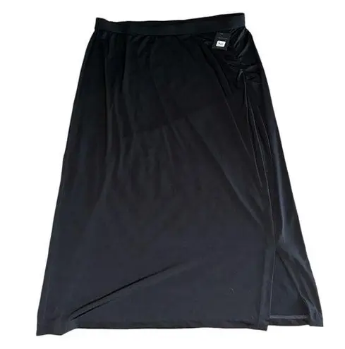 Lane Bryant Simply Chic Collection Black Maxi Skirt Ruched Side Size 22/24 NWT