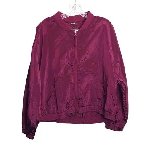 Old Navy  active quick dry crop bomber windbreaker fuschia flamingo purple XL