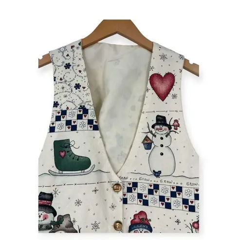 Handmade Vintage | S M L | Snowman Ice Skate Christmas Holidays Winter Vest Top