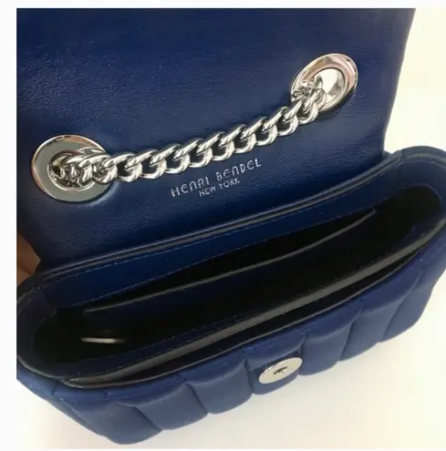 Henri Bendel Blue Neoprene Micro Crossbody Bag