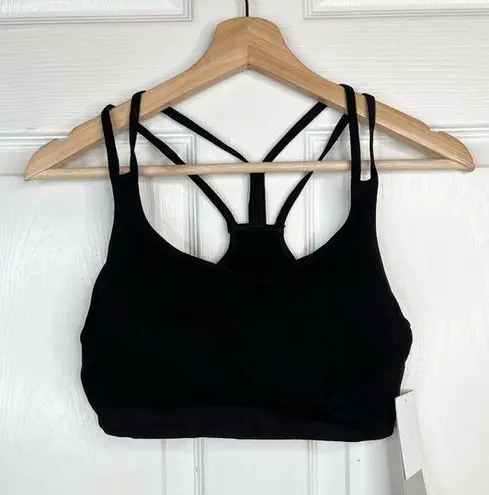 Zella  Women's Seamless Strappy Back Sports Bra Black Size L Yoga Pilates