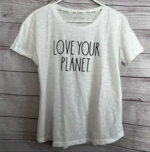 Rae Dunn  Womens Short Sleeve "Love Your Planet" Graphic Tee Sz M