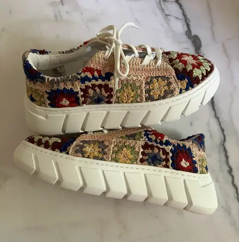 Free People Catch Me If You Can Crochet Tennis Sneakers Shoes