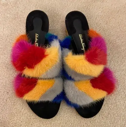 Salvatore Ferragamo belluno rainbow mink
