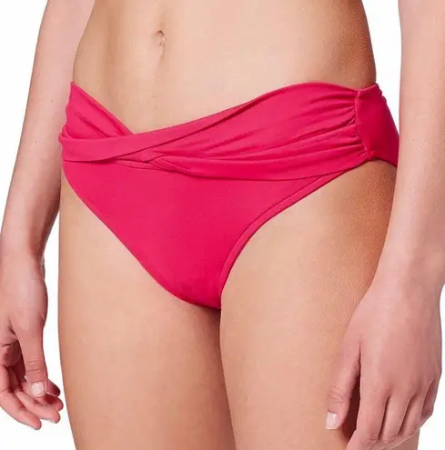 Seafolly New Solid Twist Band Hipster Bikini Swim Bottom Raspberry Pink