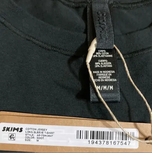 SKIMS Cotton Jersey Long Sleeve T-Shirt M