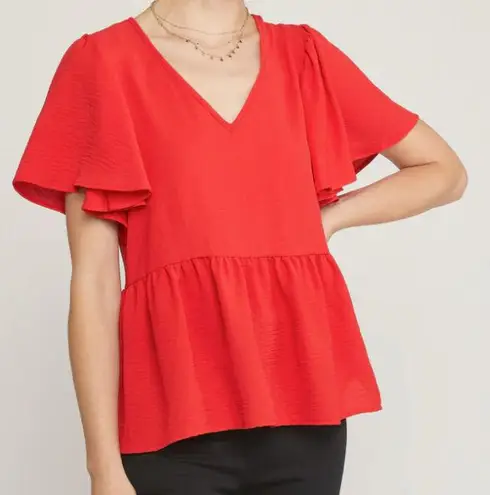 Ruffle Sleeve T-shirt