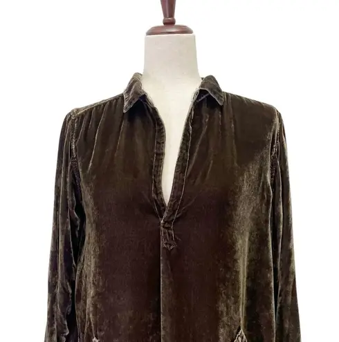 CP Shades Teton Tunic Size XS Brown Velvet Lagenlook Flowy Boho Top Made in USA