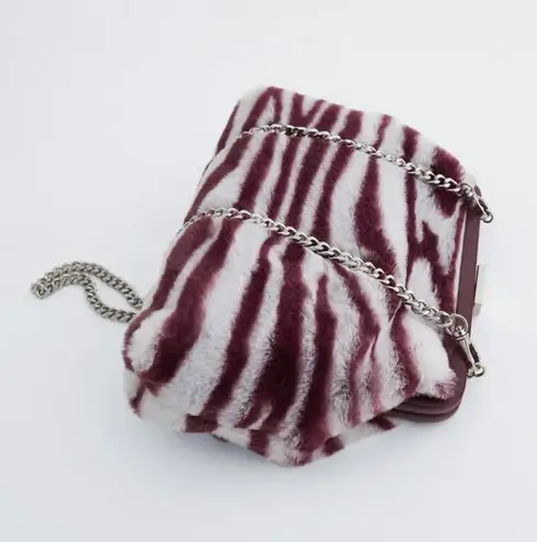 ZARA NEW Animal Zebra Print Crossbody Bag With Clasp