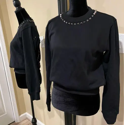 Studded Sweatshirt Sweater Blouse Short T
