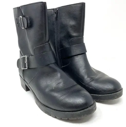 Style & Co . “Gianara” black moto boots, Size 6.5