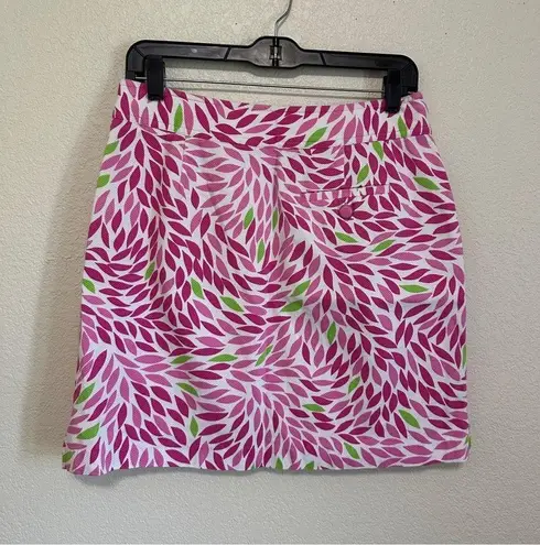 ep pro Vinatge  Golf Skort Skirt Pink and Green Leaf Pattern Size 6