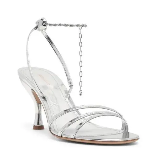 Salvatore Ferragamo Ferragamo Denise Sandals 70mm in Silver, Size 7 NEW in Box