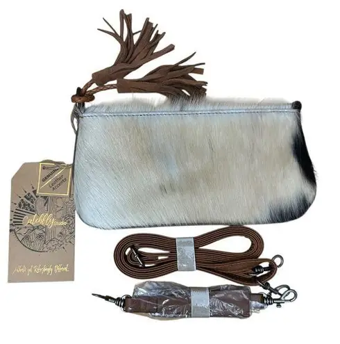 CATCHFLY STUDIO Aunthentic Leather Bohemian Western Convertible Clutch Purse Bag Brown