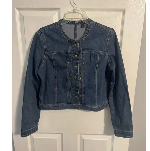 Skye’s the limit Collarless Jean Jacket Size M Blue Size M