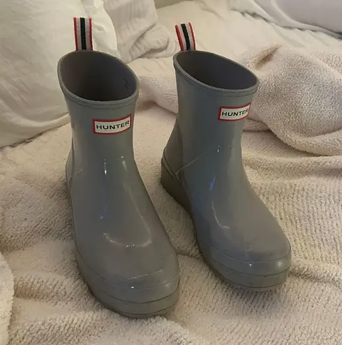 Hunter Short Rain Boots Grey 