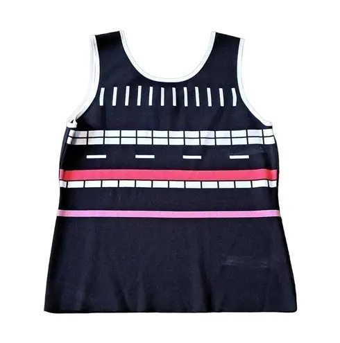 Per Se 2 PC Sweater Set L/XL Black/Color Block