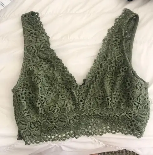 Poof! Green poof! lace bralette